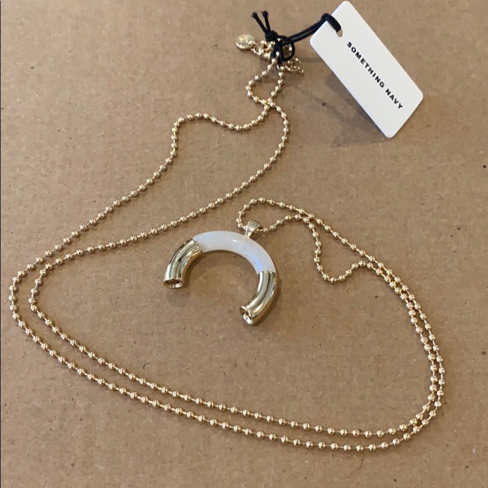 Something Navy Crescent Necklace